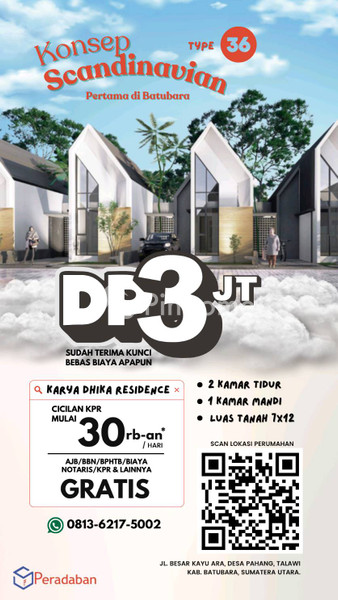Rumah Dijual di Talawi, Kab. Batu Bara, 1 KM, 2 KT, LT 84m², LB 36m²