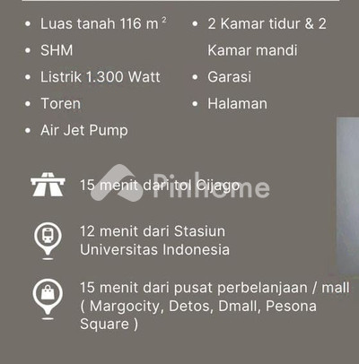 Rumah Dijual di Cimanggis, Kota Depok, 2 KM, 2 KT, LT 116m², LB 70m²