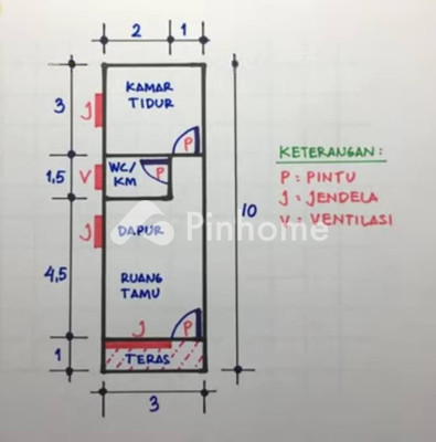 Sewa Rumah di Bekasi Barat, Kota Bekasi, 1 KM, 1 KT, LT 36m², LB 40m² - 1