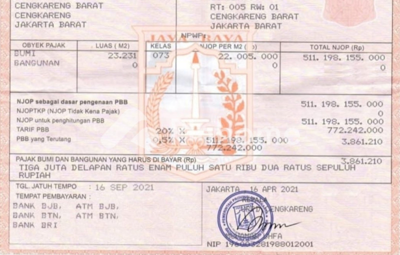 dijual tanah komersial murah 50 persen njop area bisnis cengkareng jakbar di jl  kamal raya outer ring road - 14